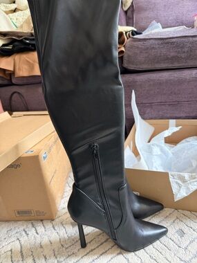 NWB Steve Madden Black Pointed-Toe Over-the-Knee Stiletto Boots